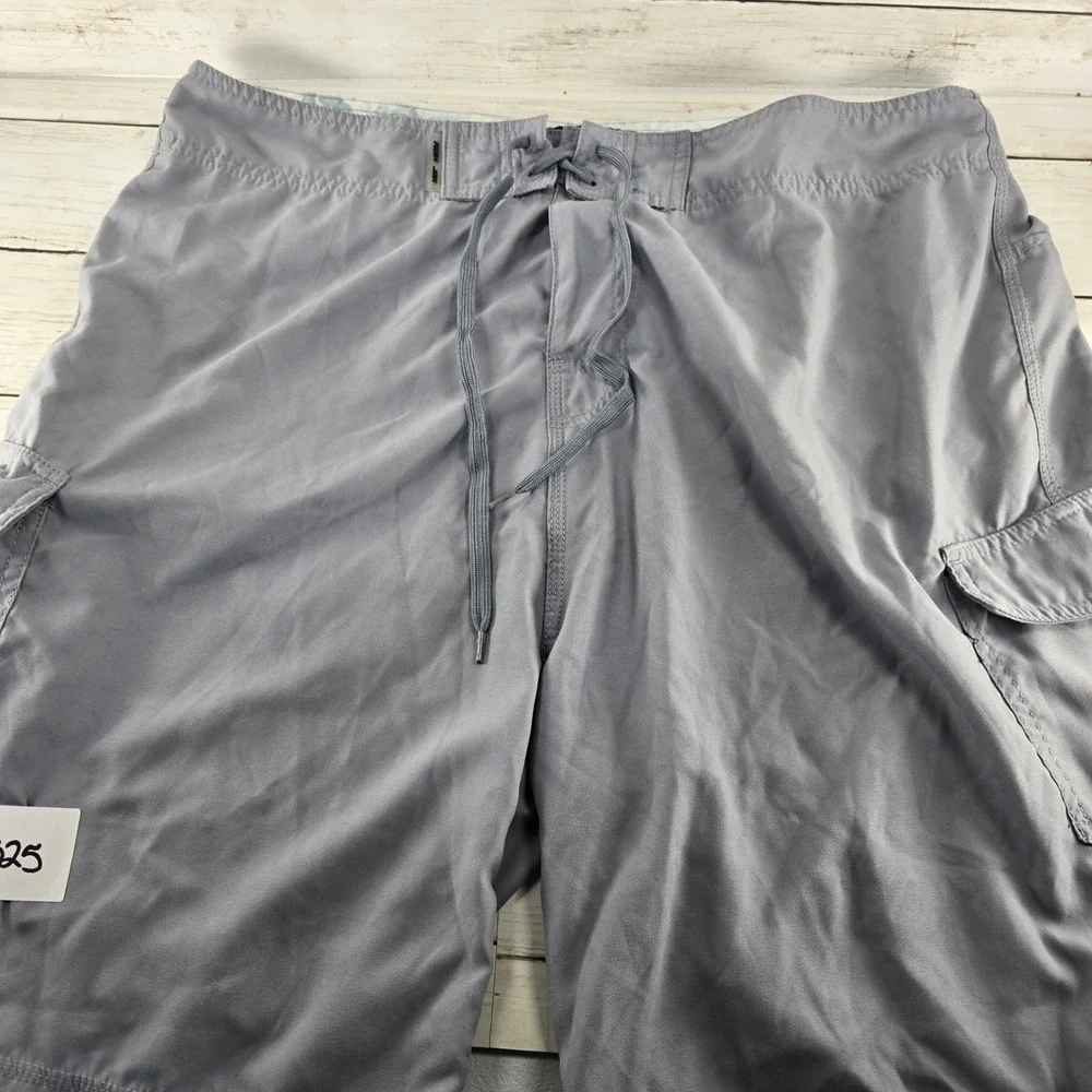 Ron Jon Surf Shop Mens Gray Cargo Board Shorts Swim Trunks Size 36 ICN1619